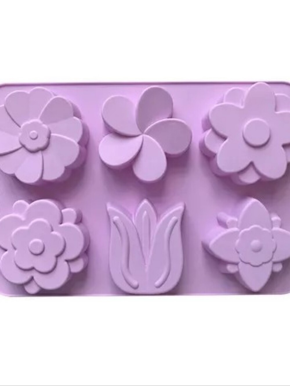 Set Of 7 NWT Floral Silicone Molds - Multiple Flower Shapes- New Soap Molds - Picture 3 of 7